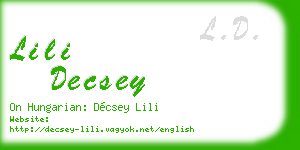 lili decsey business card